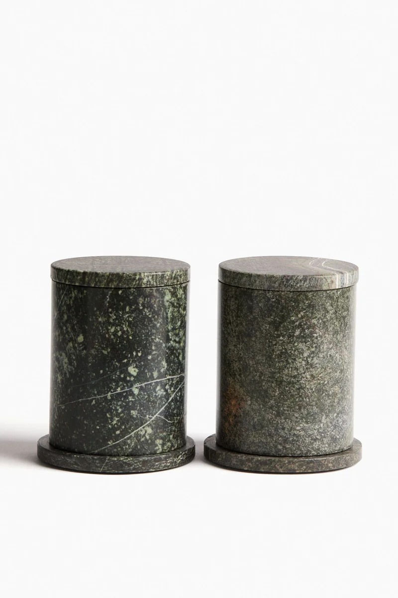 اتش اند ام حامل شموع صغيرة من الرخام مع غطاء